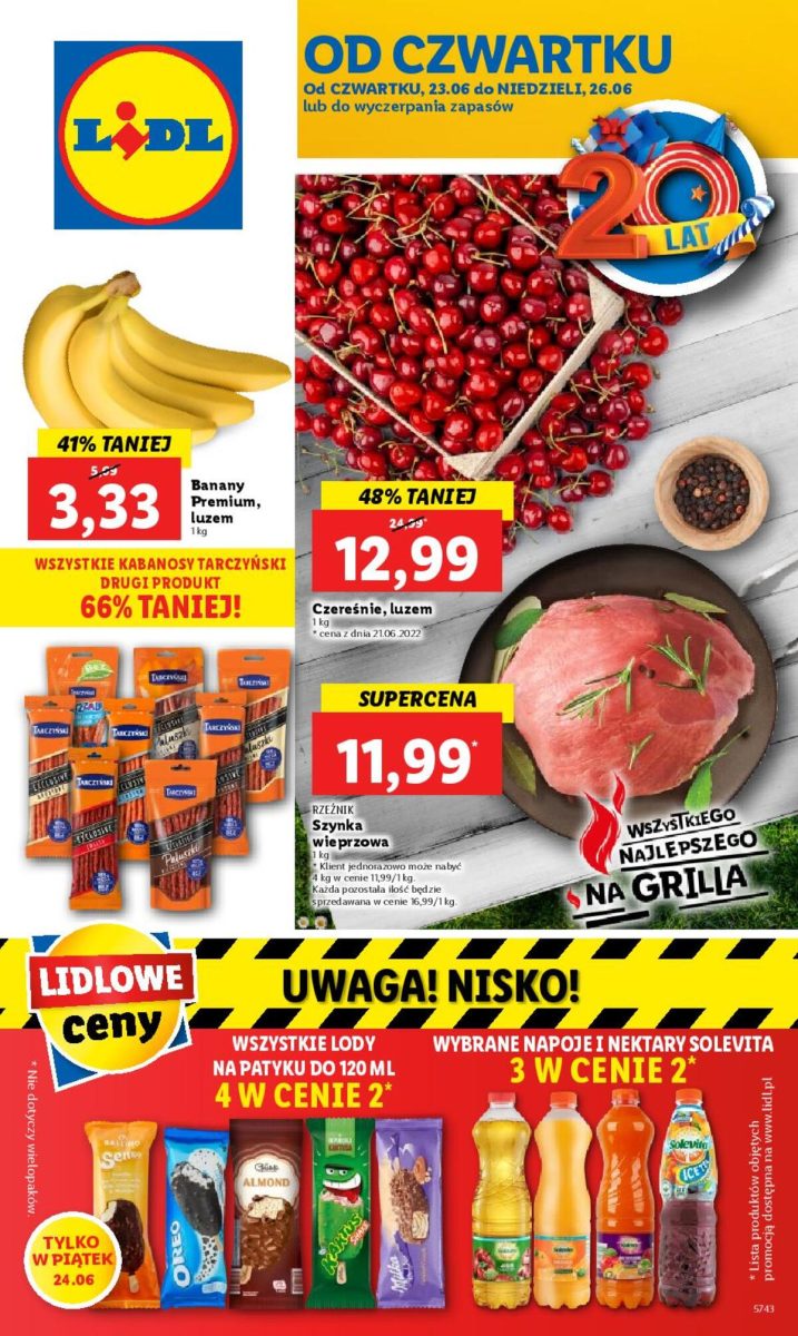 Акции Лидл (Gazetka Lidl) с 23.06.2022 до 26.06.2022. Акции, скидки, Газетка Лидл