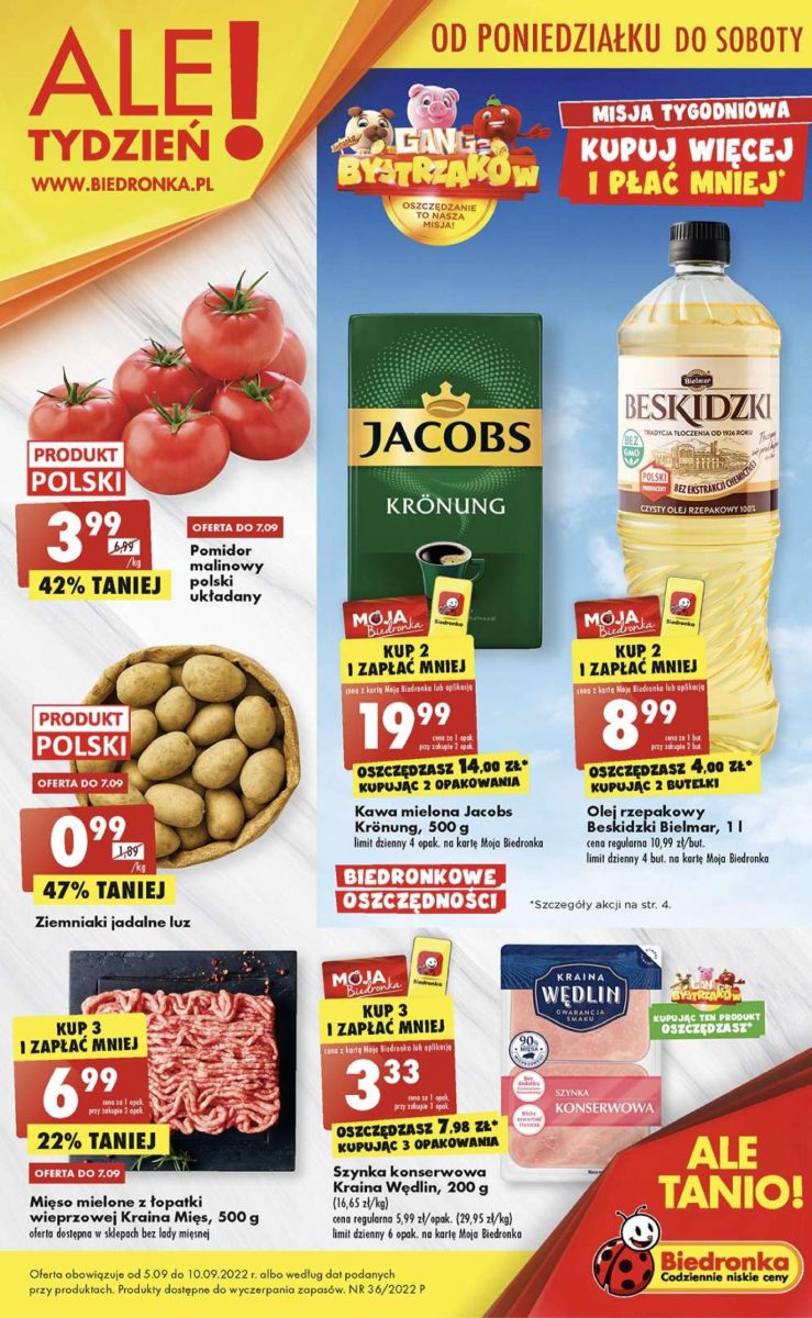 Акции Бедронка (Gazetka Biedronka) с 05.09.2022 до 10.09.2022. Акции, скидки, Газетка Бедронка