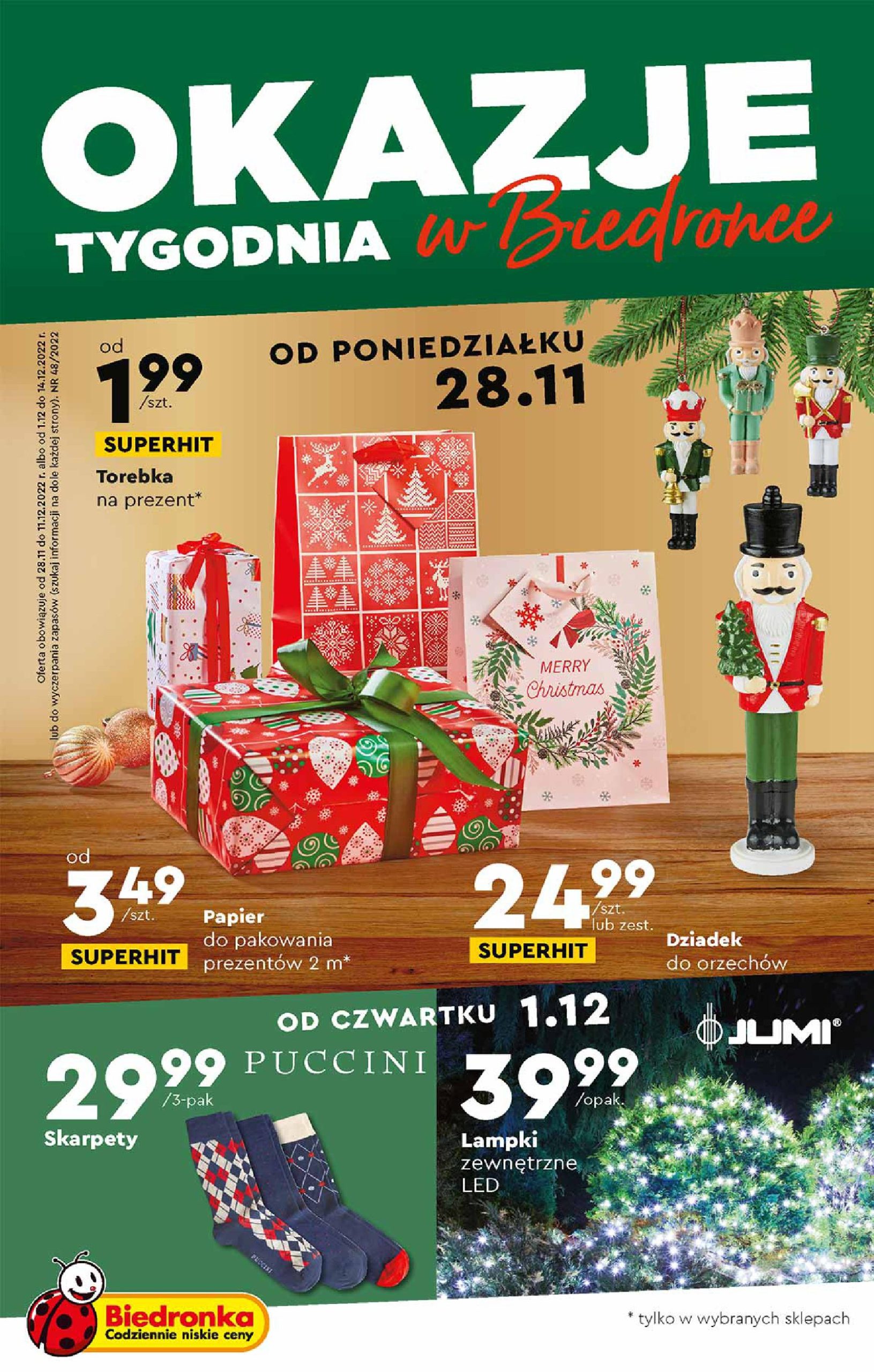 Акції Бедронка (Gazetka Biedronka) з 28.11.2022 до 11.12.2022. Акції, знижки, Газетка Бедронка