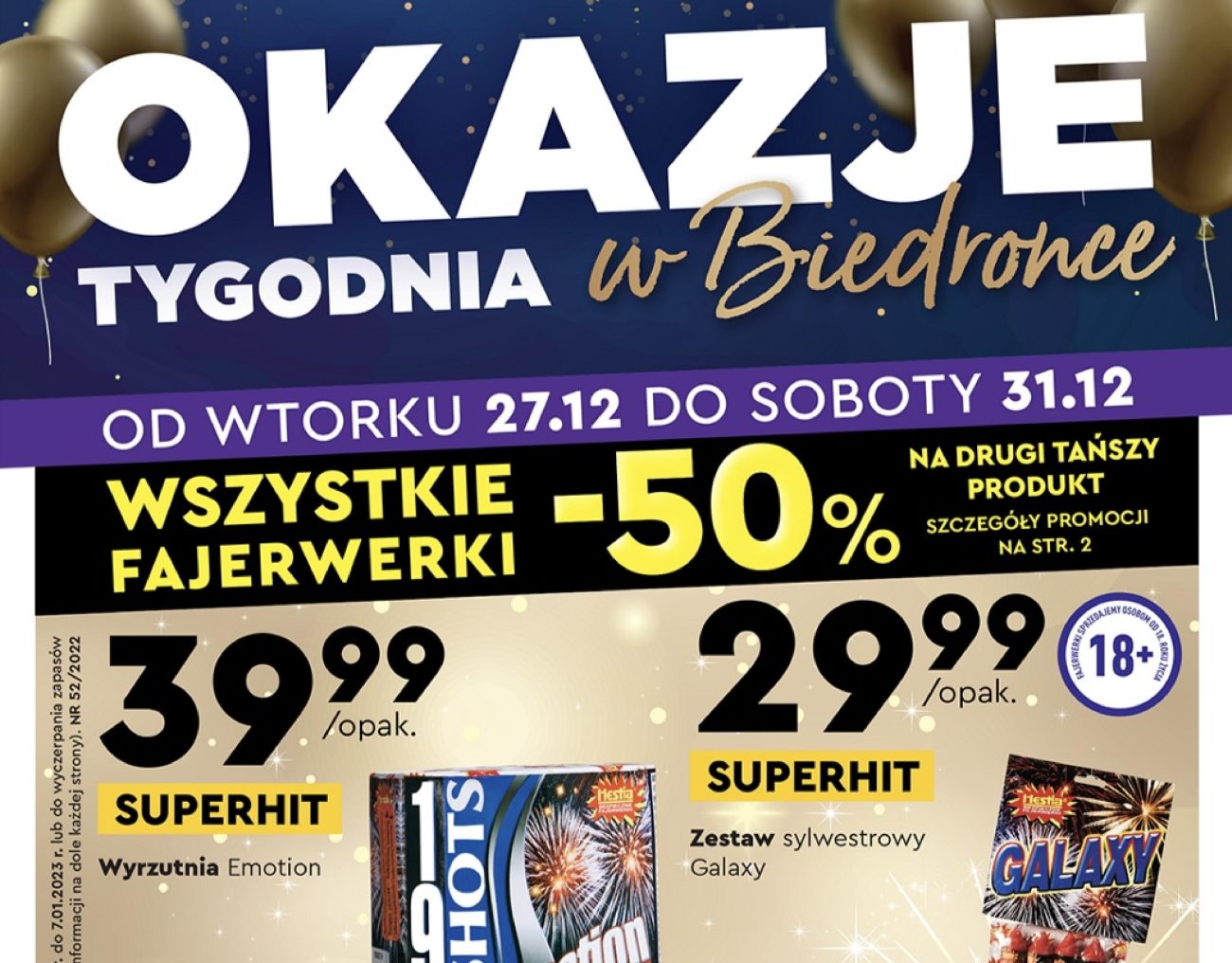 Акції Бедронка (Gazetka Biedronka) з 27.12.2022 до 07.01.2023. Акції, знижки, промоції, газетка Бедронка