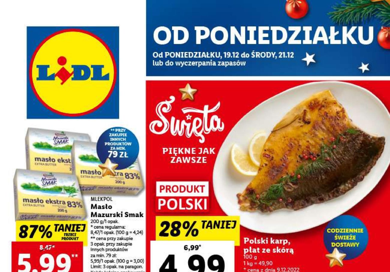 Акції Лідл (Gazetka Lidl) з 19.12.2022 до 21.12.2022. Акції, знижки, Газетка Лідл у Польщі