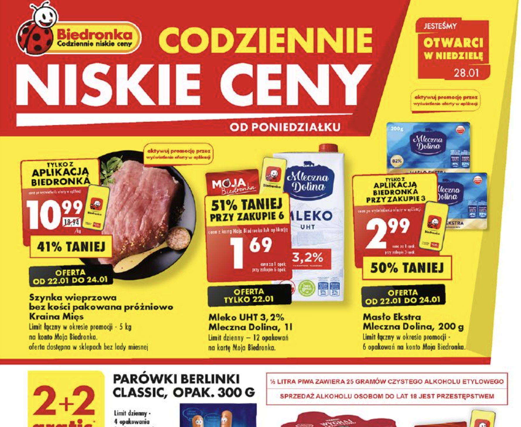 Акції та знижки Бедронка (Gazetka Biedronka) з 22.01.2024 до 28.01.2024. Акції, знижки, промоції, газетка Бедронка