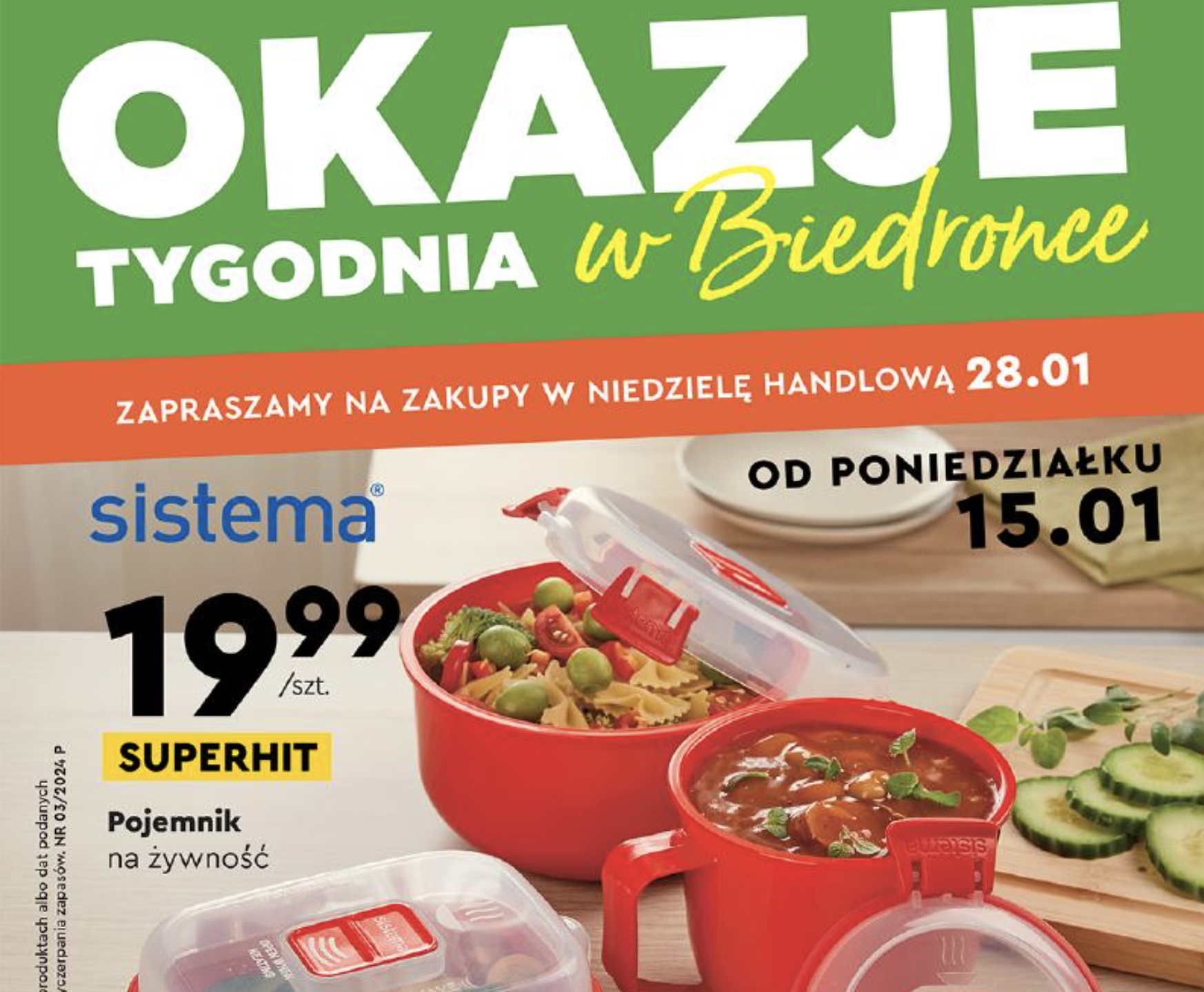 Акції та знижки Бедронка (Gazetka Biedronka) з 15.01.2024 до 28.01.2024. Акції, знижки, промоції, газетка Бедронка