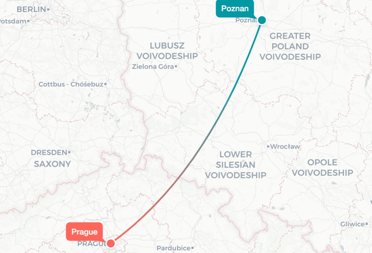 Поезд из Познани в Прагу четыре раза в день уже в 2024 году